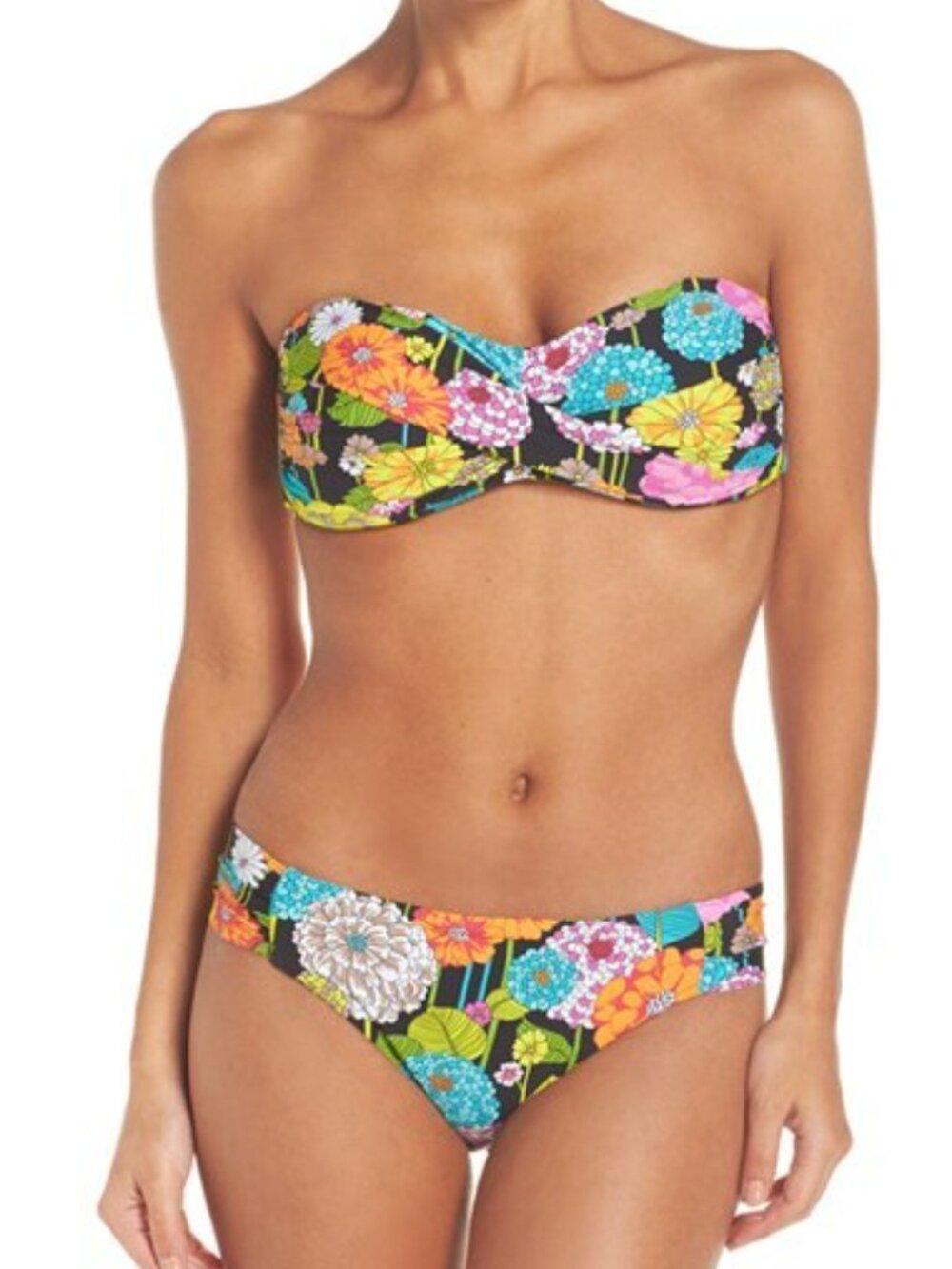 New Trina Turk Santiago Twist Bandeau Top & Bottom Bikini Women's Size 6